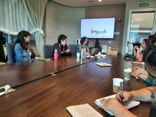 Sursiendo members at a RightsCon session (2019).