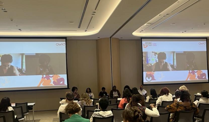 A snapshot of the panel discussion, hosted by FIRN and Rising Flame, titled "Revisiting Transnational Feminist Solidarity and Movement Building in Light of Experiences of Technology-Facilitated Gender-Based Violence (TFGBV) in War and Conflict Zones"