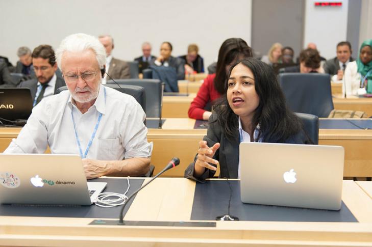 Two panelists during the WSIS 2016 high-policy session. Geneva, 6 May, 2016. Source: ITU on Flickr