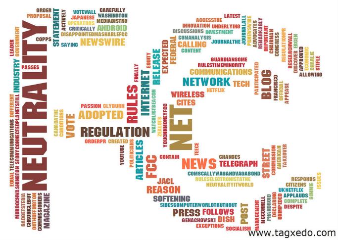Net Neutrality News Tag Cloud, by Sean Weigold Ferguson on Flickr