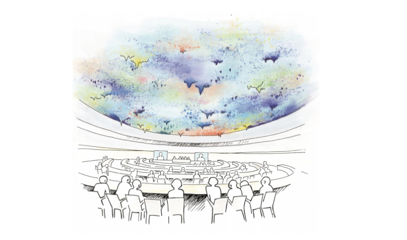Image: Cover illustration of the !A-Z of the 43rd session of the Human Rights Council" report.