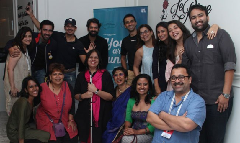 Photo: POV team with film team after the special screening.