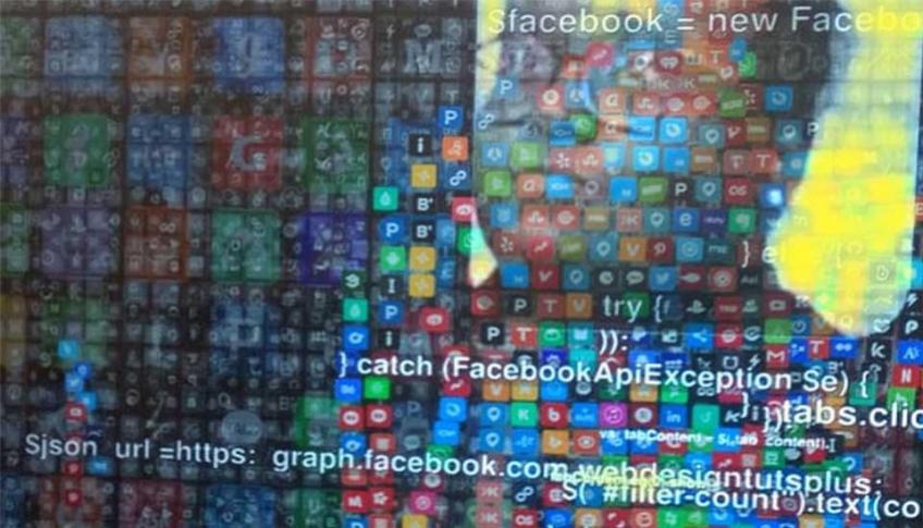 Visible outline of person against wall of apps. Image source: Smita