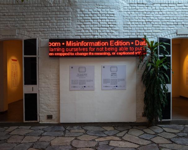 Image from IFF exhibition hosted with Tactical Tech called "The Glass Room - Misinformation Edition"