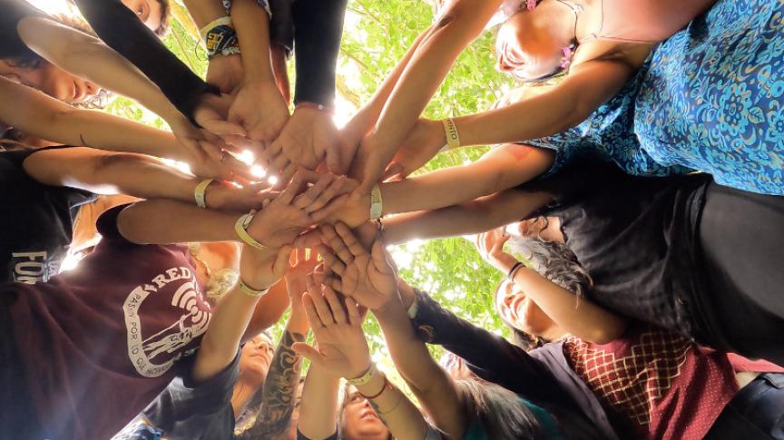 Image: Frame from a women's circle video.