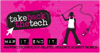 image linking to Take Back the Tech! 16 days x 16 stories. Tell. Listen. Act